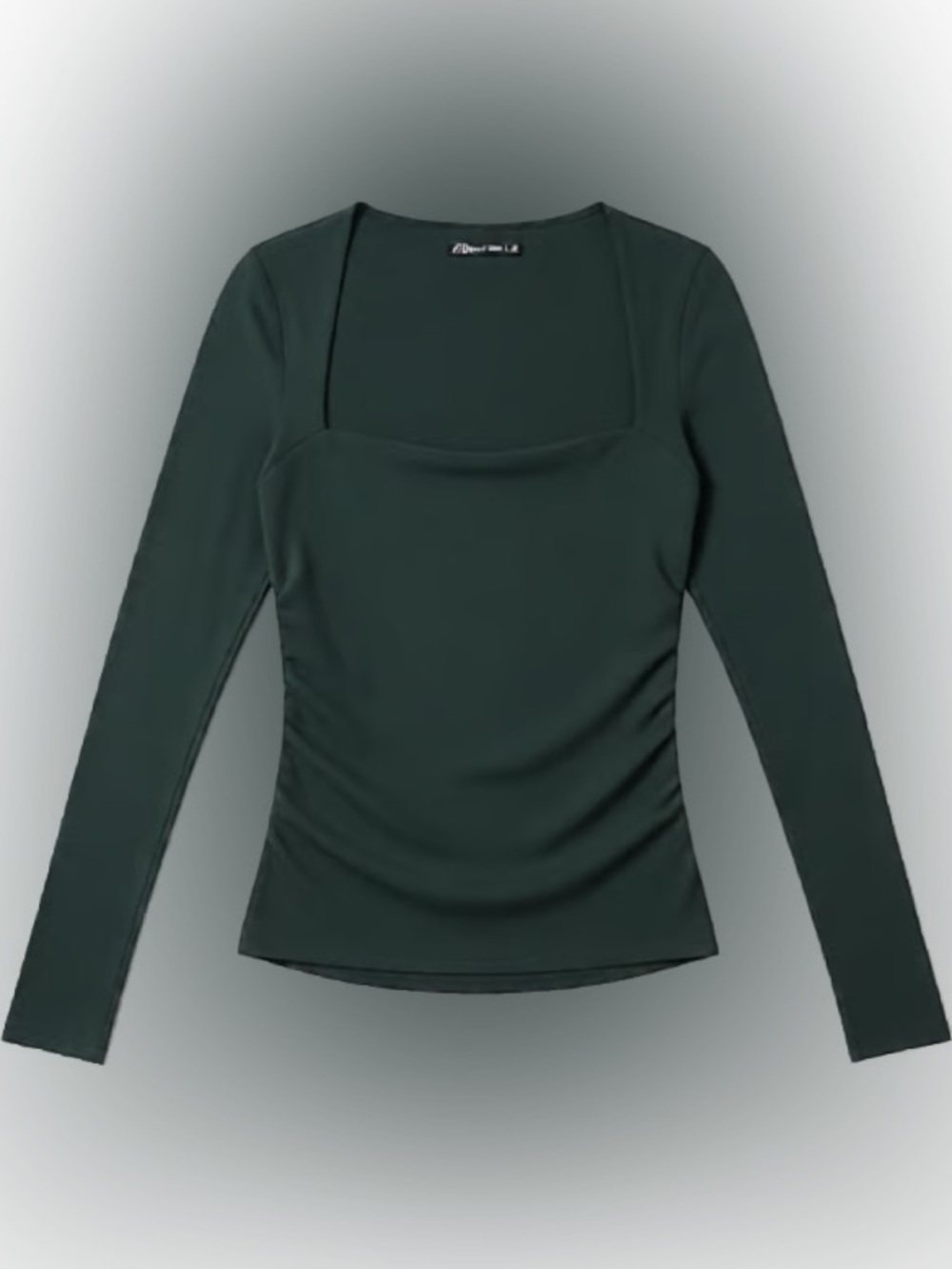 Abercrombie & Fitch Dark Green Square Neck Long Sleeve Top